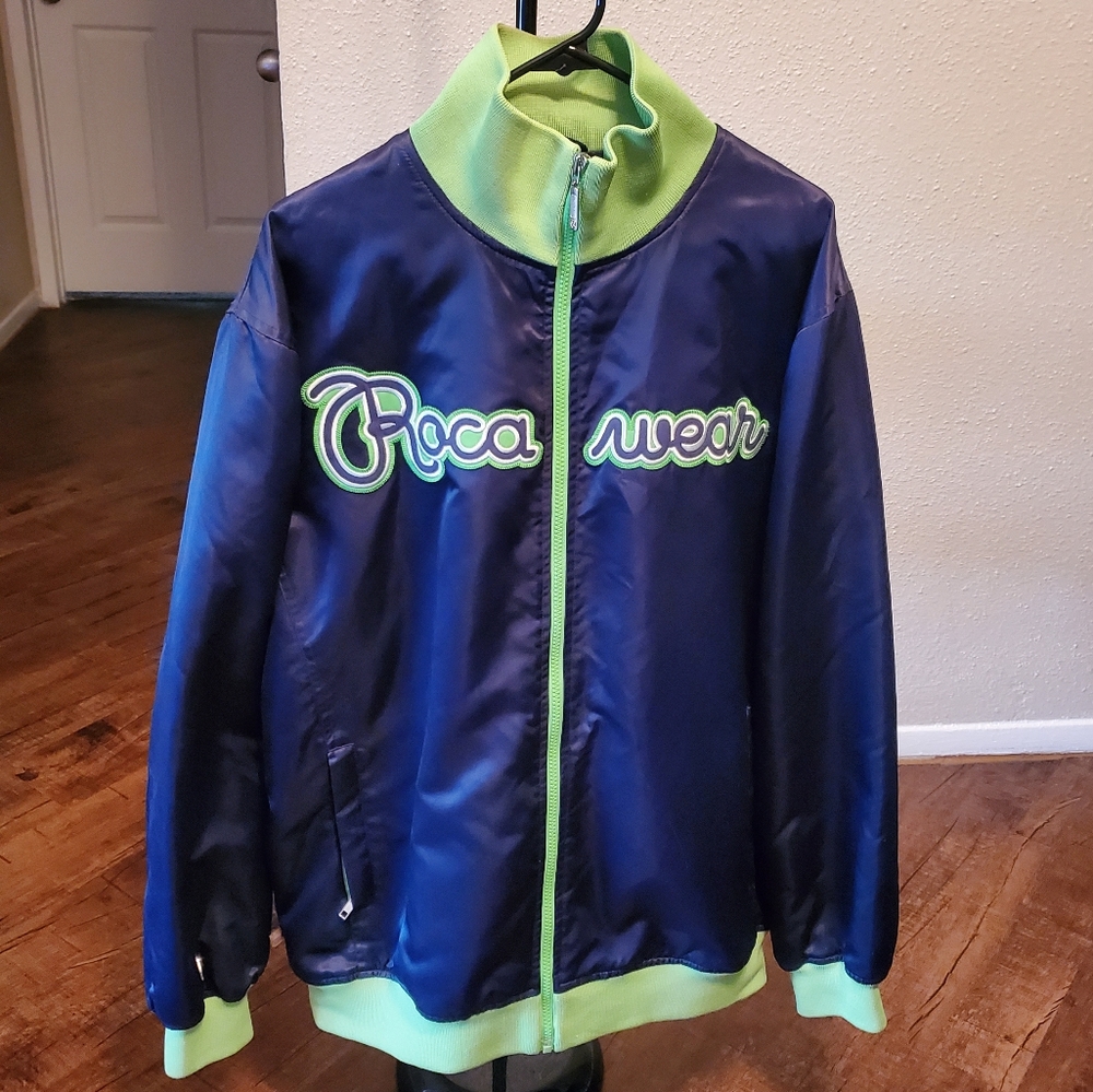 Navy Blue Green Silky Rocawear for men